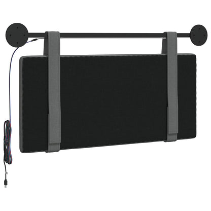 Hangend hoofdbord Met LED-verlichting Donkergrijs Stof
