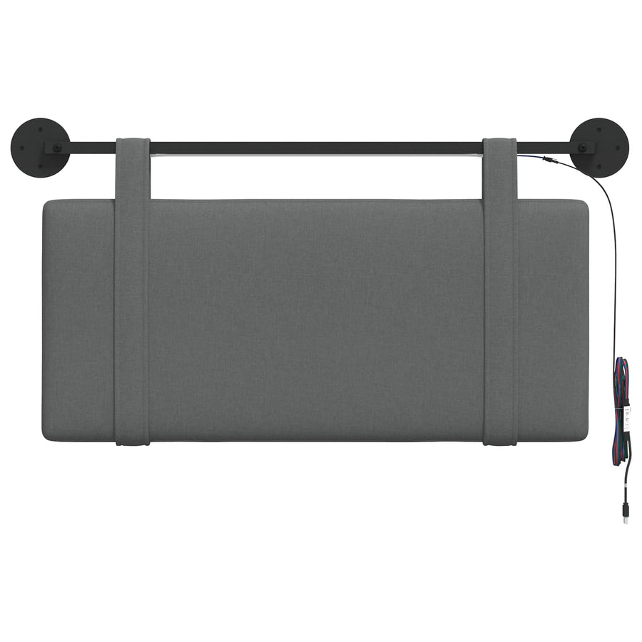 Hangend hoofdbord Met LED-verlichting Donkergrijs Stof