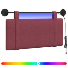 Hangend hoofdbord Met LED-verlichting Wijnrood Stof