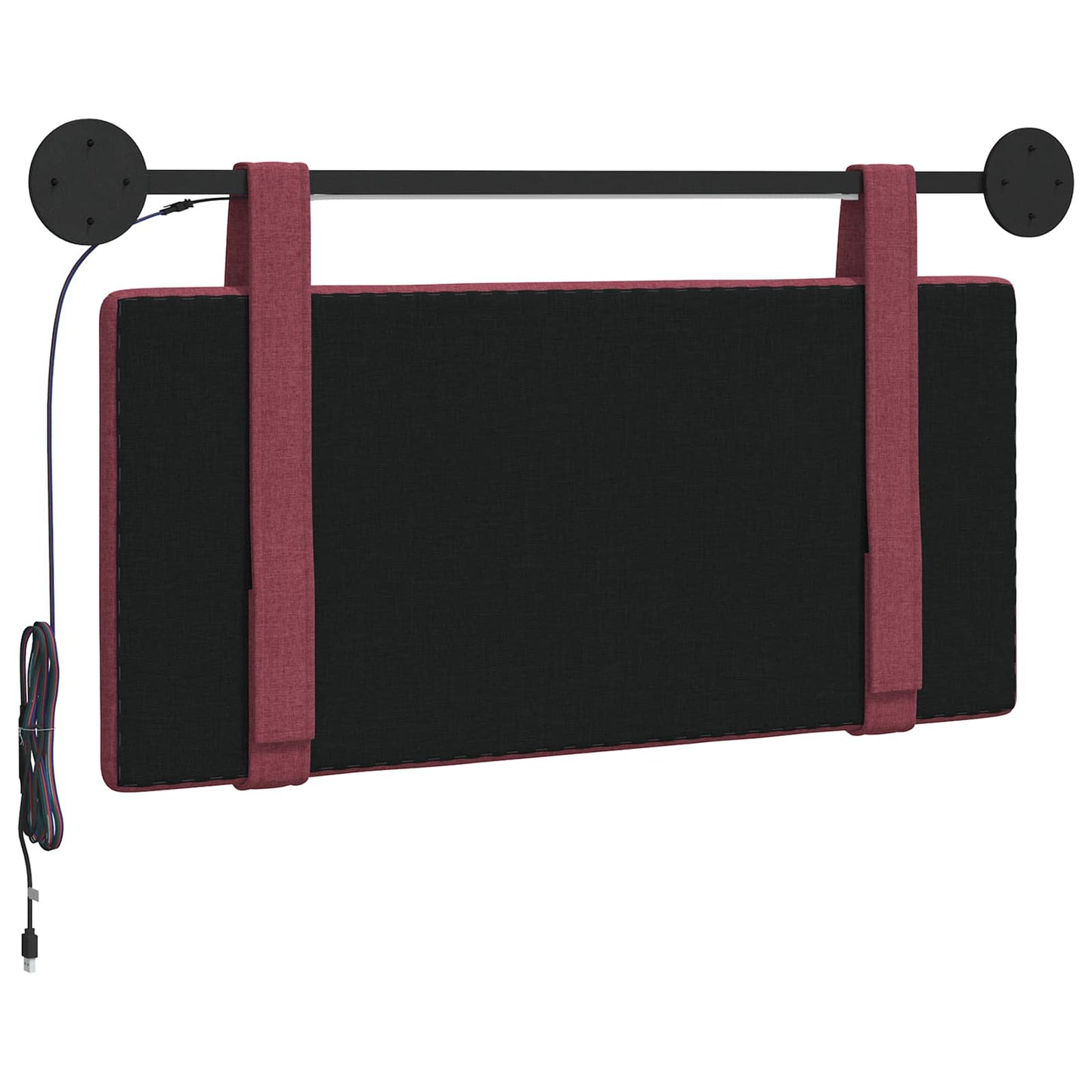 Hangend hoofdbord Met LED-verlichting Wijnrood Stof