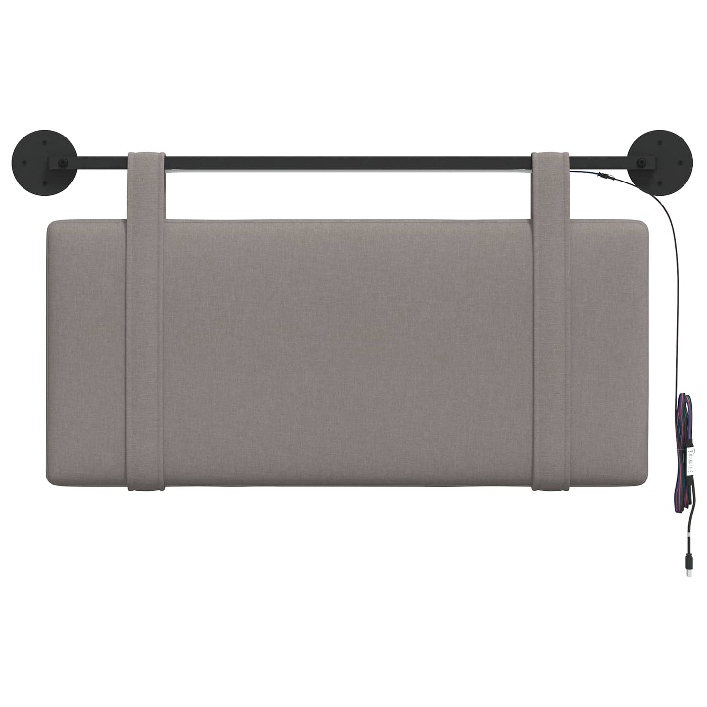 Hangend hoofdbord Met LED-verlichting Taupe Stof