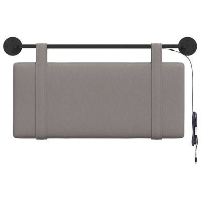 Hangend hoofdbord Met LED-verlichting Taupe Stof