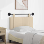 Wall-mounted Headboard with LED Cream Fabric