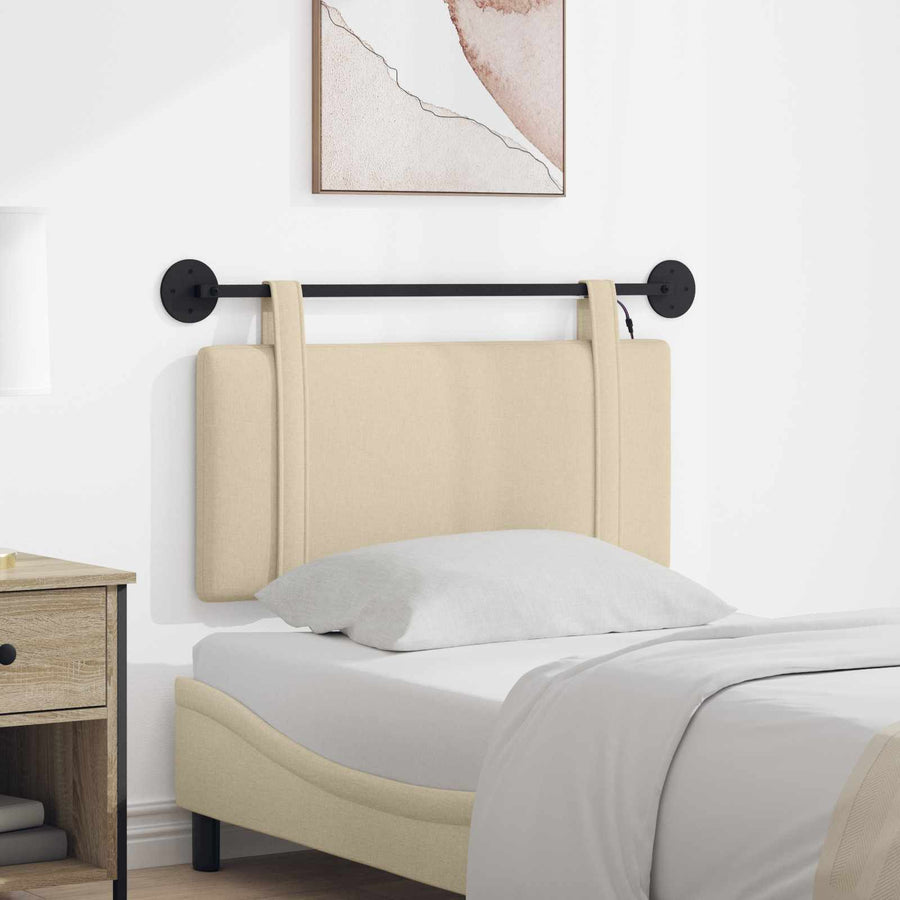 Hangend hoofdbord Met LED-verlichting Crèmekleurig Stof