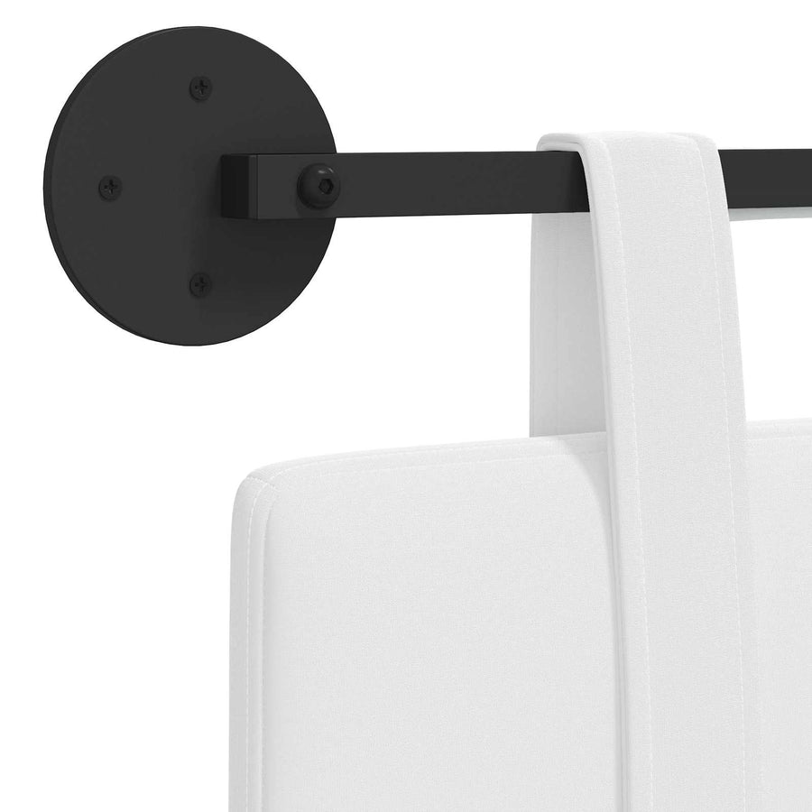 Hangend hoofdbord Met LED-verlichting Wit Stof