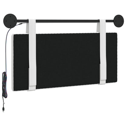 Hangend hoofdbord Met LED-verlichting Wit Stof