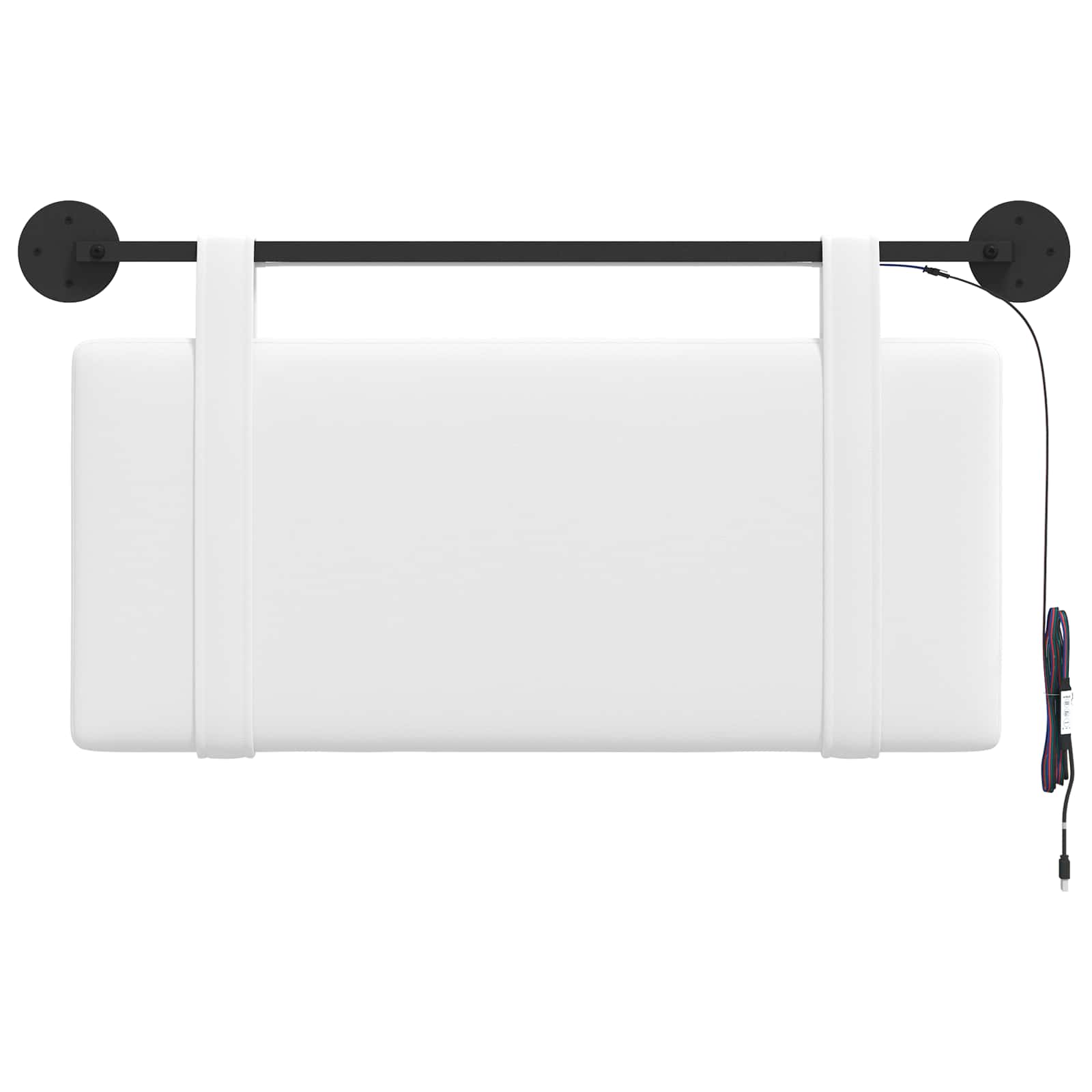 Hangend hoofdbord Met LED-verlichting Wit Stof