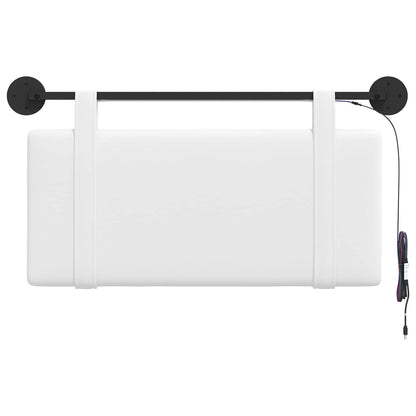 Hangend hoofdbord Met LED-verlichting Wit Stof