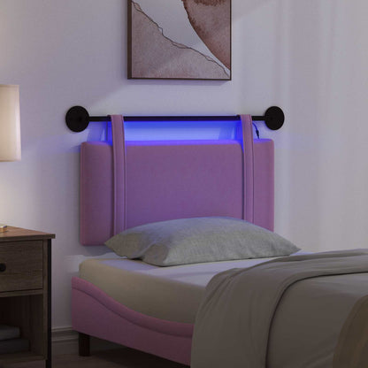 Hangend hoofdbord Met LED-verlichting Roze Stof