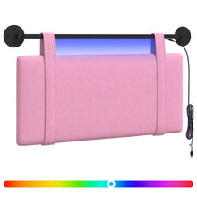 Hangend hoofdbord Met LED-verlichting Roze Stof