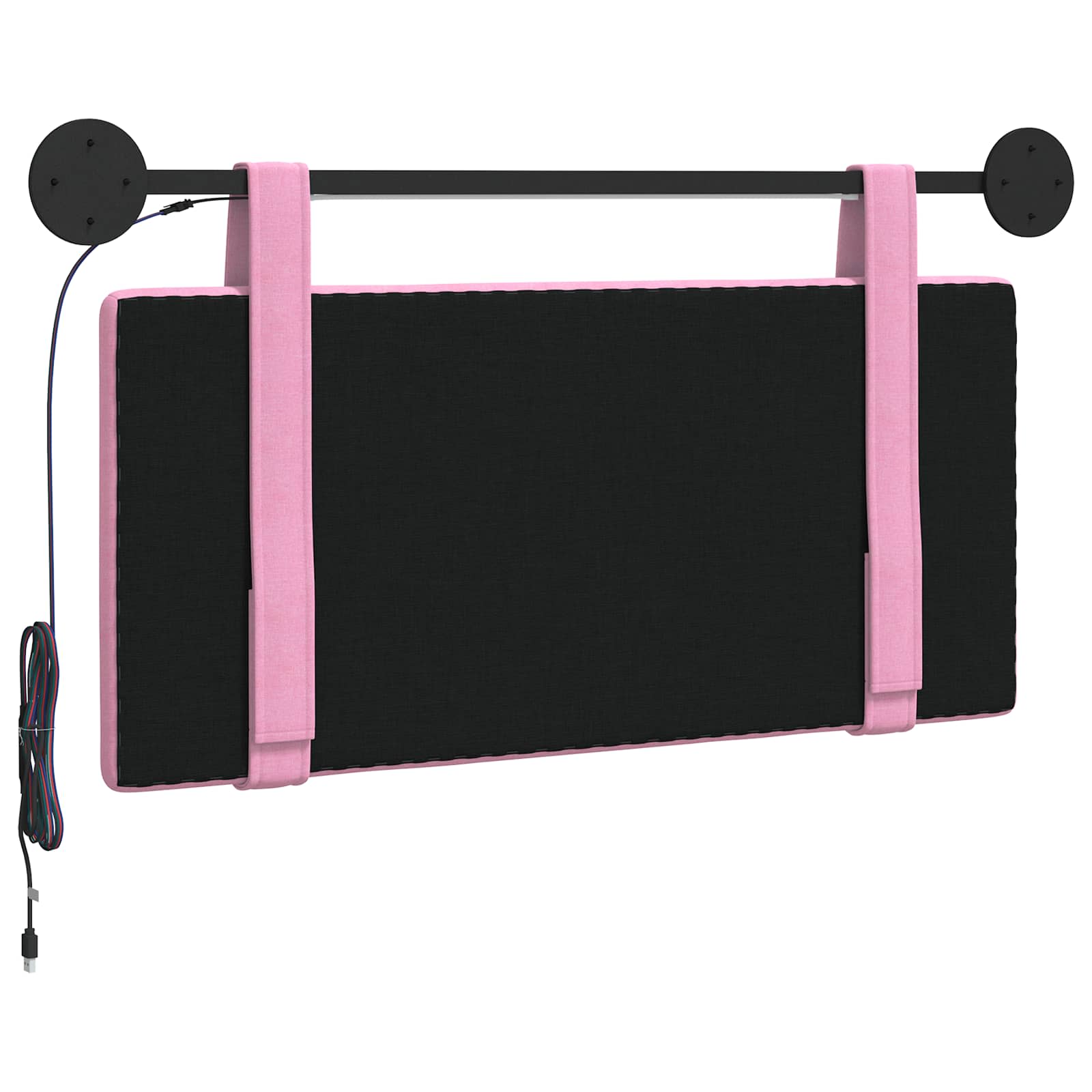 Hangend hoofdbord Met LED-verlichting Roze Stof