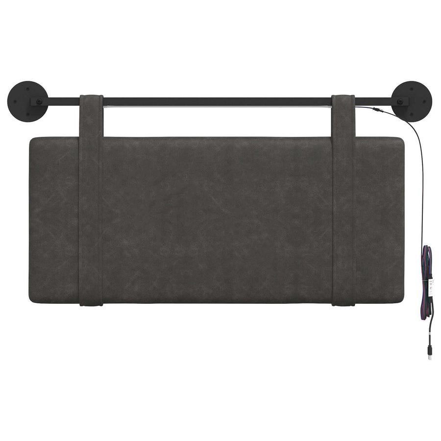 Hangend hoofdbord Met LED-verlichting Zwart Antiek PU