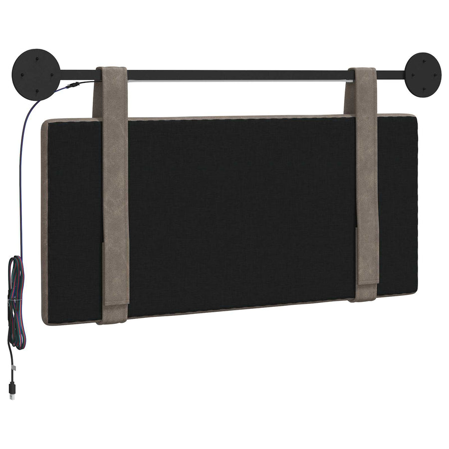 Hangend hoofdbord Met LED-verlichting Grijs Antiek PU