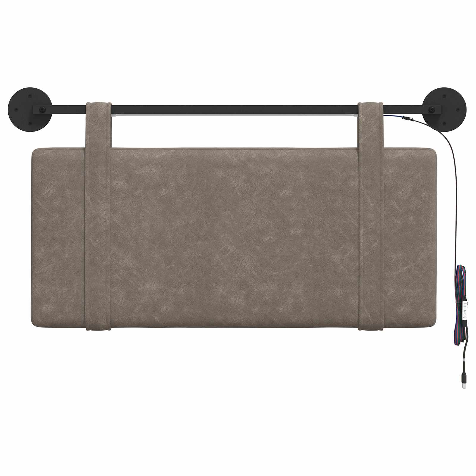 Hangend hoofdbord Met LED-verlichting Grijs Antiek PU