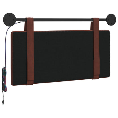Hangend hoofdbord Met LED-verlichting Glanzend Bruin Antiek PU