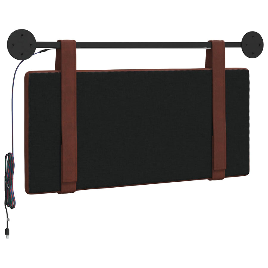 Hangend hoofdbord Met LED-verlichting Glanzend Bruin Antiek PU