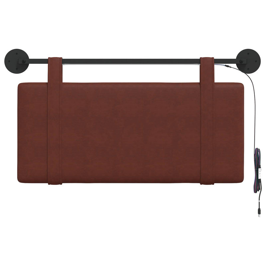 Hangend hoofdbord Met LED-verlichting Glanzend Bruin Antiek PU