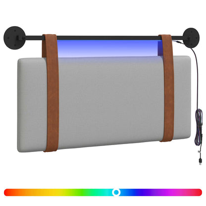 Hangend hoofdbord Met LED-verlichting Wolkengrijs Antiek PU