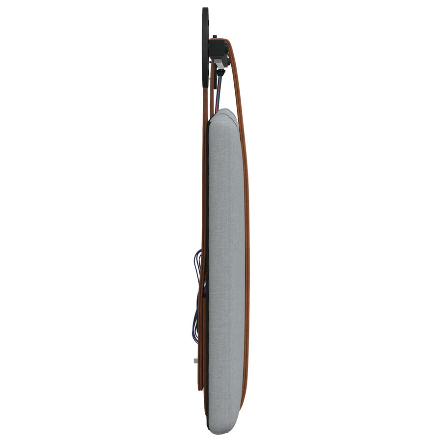 Hangend hoofdbord Met LED-verlichting Lichtgrijs Antiek PU
