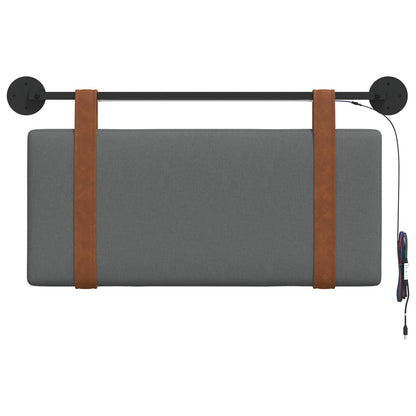 Hangend hoofdbord Met LED-verlichting Donkergrijs Antiek PU