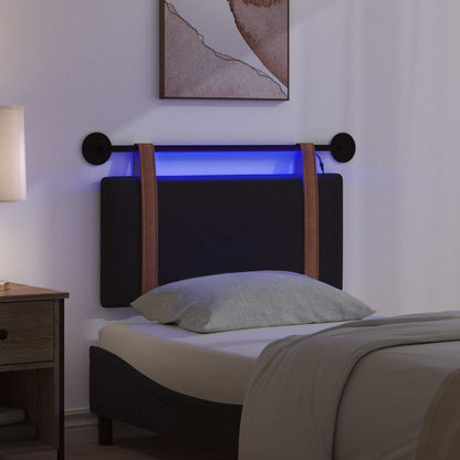 Hangend hoofdbord Met LED-verlichting Zwart Antiek PU