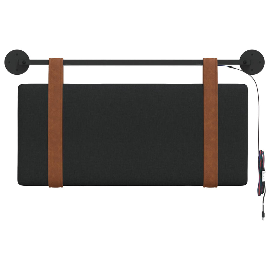Hangend hoofdbord Met LED-verlichting Zwart Antiek PU