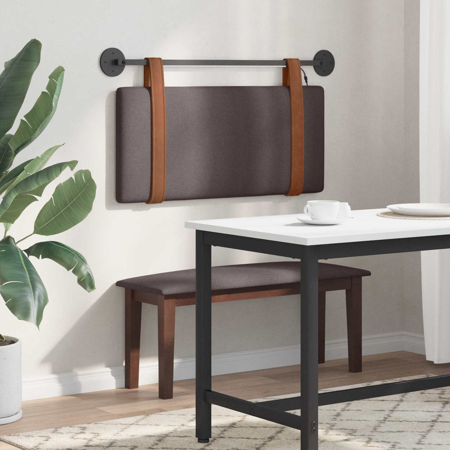 Hangend hoofdbord Met LED-verlichting Donkerbruin Antiek PU
