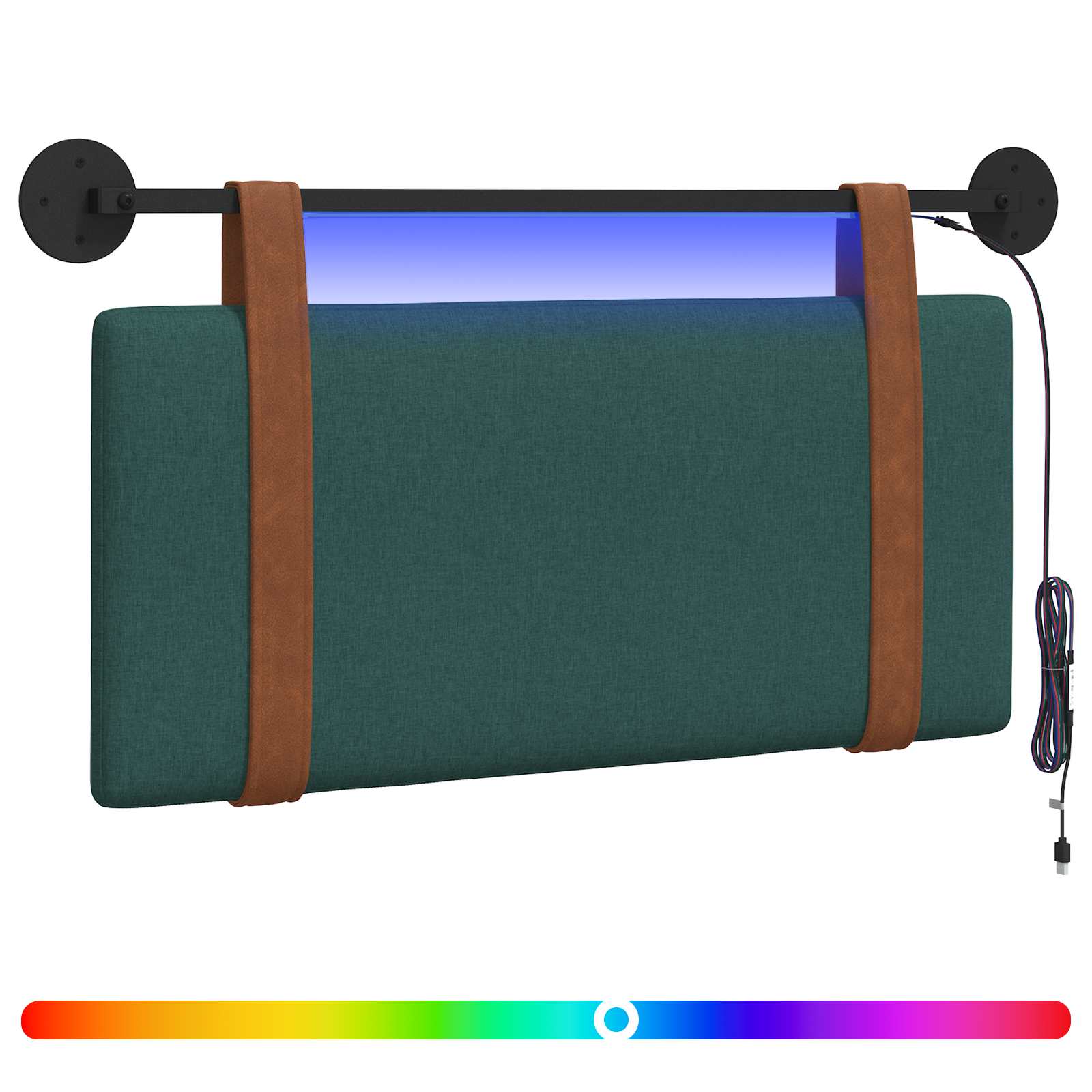 Hangend hoofdbord Met LED-verlichting Donkergroen Antiek PU