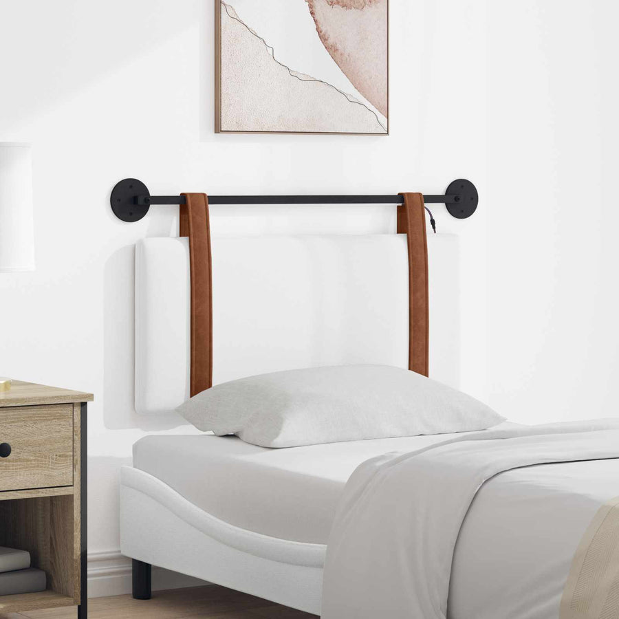 Hangend hoofdbord Met LED-verlichting Wit Antiek PU