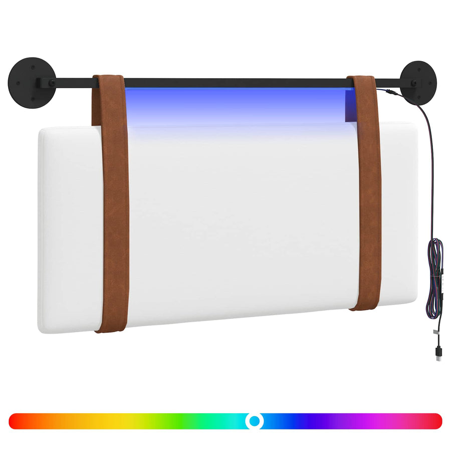 Hangend hoofdbord Met LED-verlichting Wit Antiek PU
