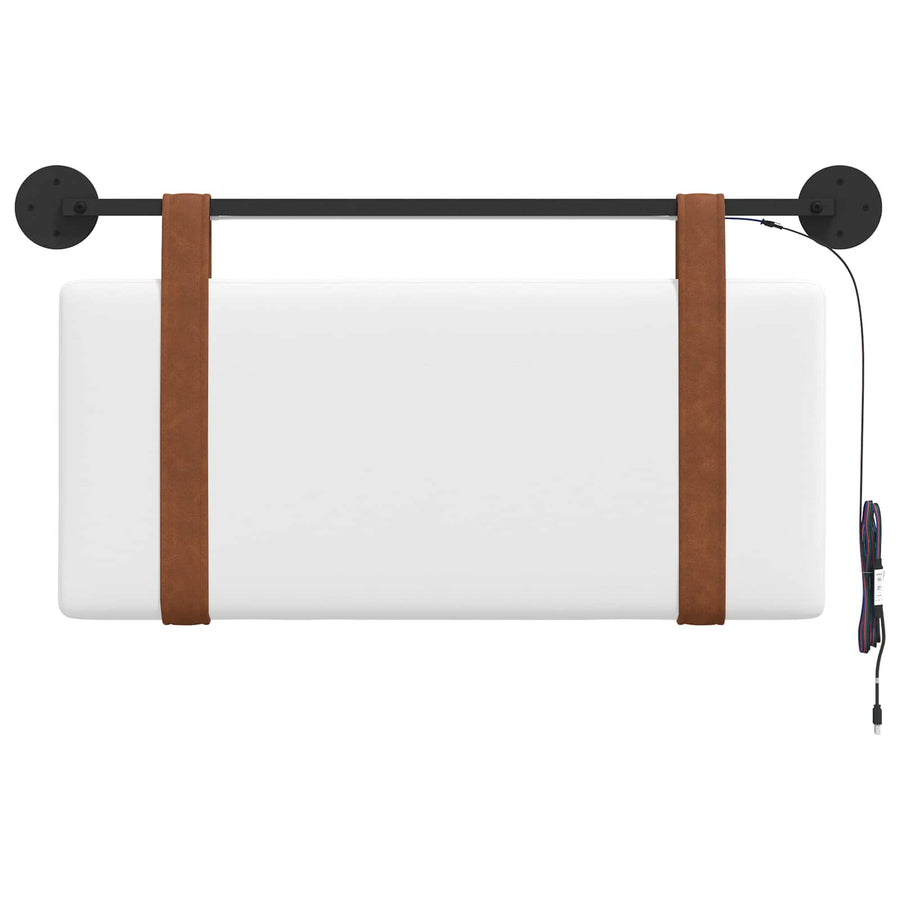 Hangend hoofdbord Met LED-verlichting Wit Antiek PU
