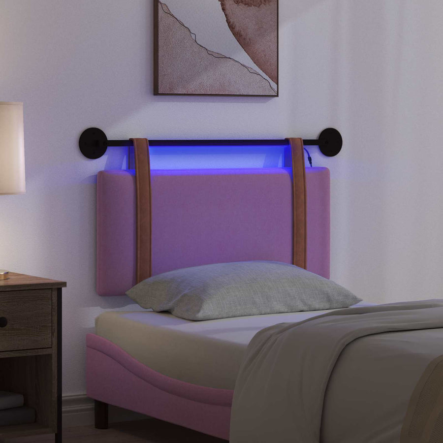 Hangend hoofdbord Met LED-verlichting Roze Antiek PU