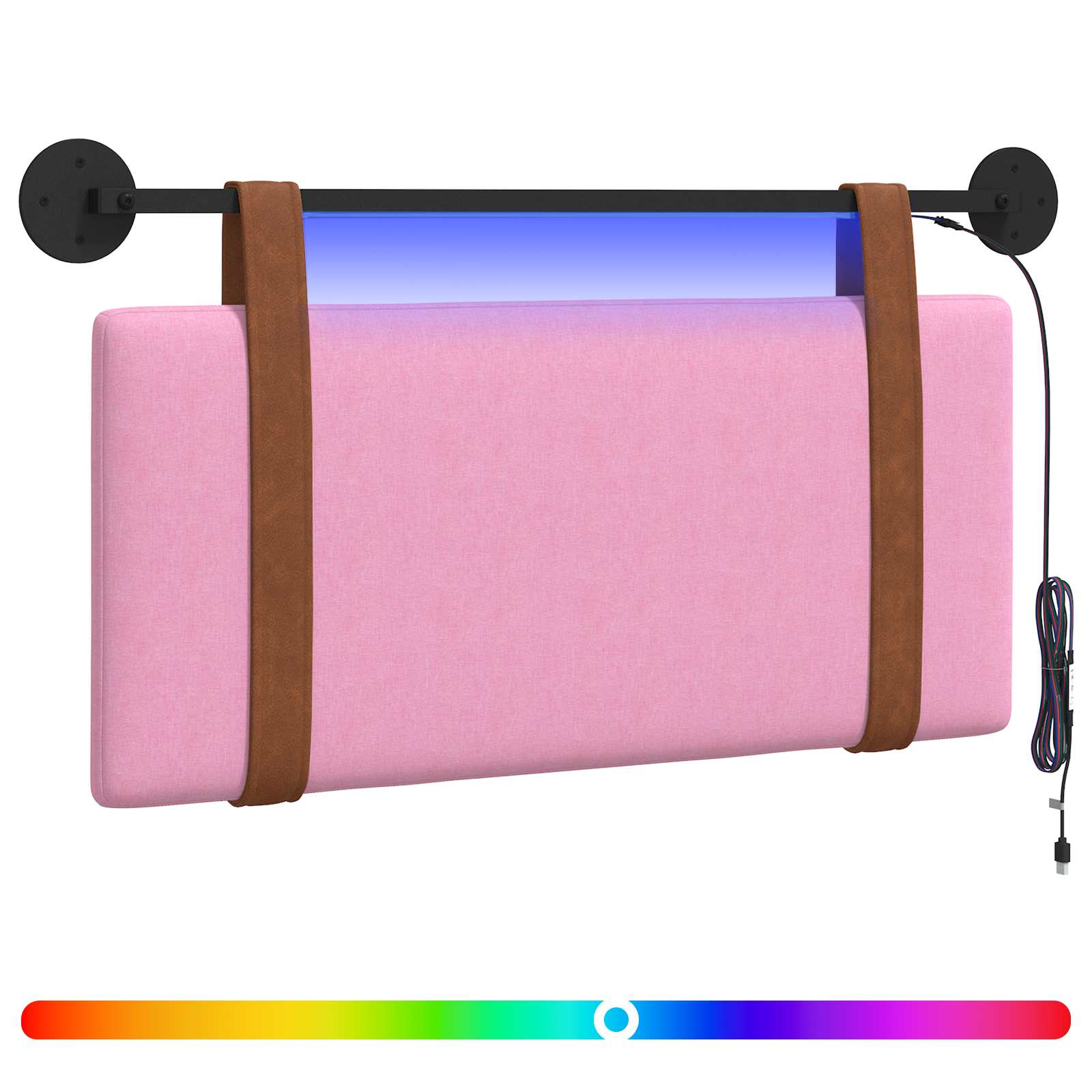 Hangend hoofdbord Met LED-verlichting Roze Antiek PU