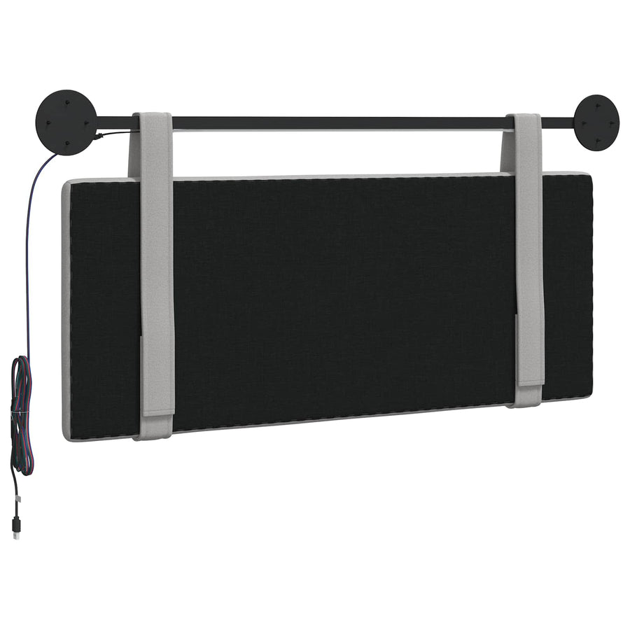 Hangend hoofdbord Met LED-verlichting Wolkengrijs Stof