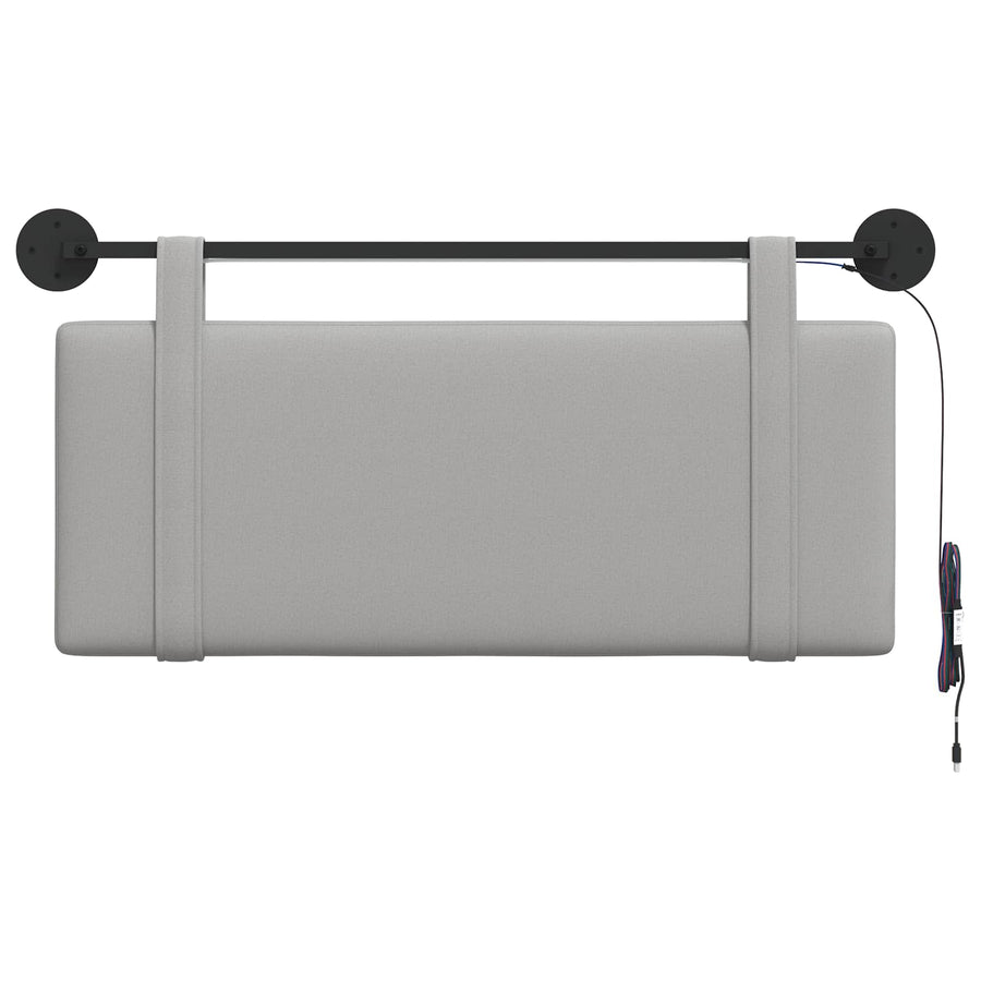 Hangend hoofdbord Met LED-verlichting Wolkengrijs Stof