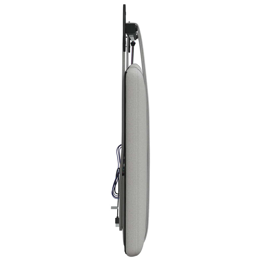 Hangend hoofdbord Met LED-verlichting Wolkengrijs Stof