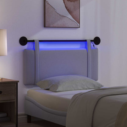 Hangend hoofdbord Met LED-verlichting Lichtgrijs Stof
