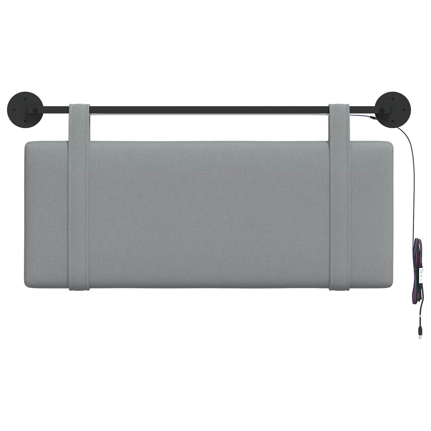 Hangend hoofdbord Met LED-verlichting Lichtgrijs Stof