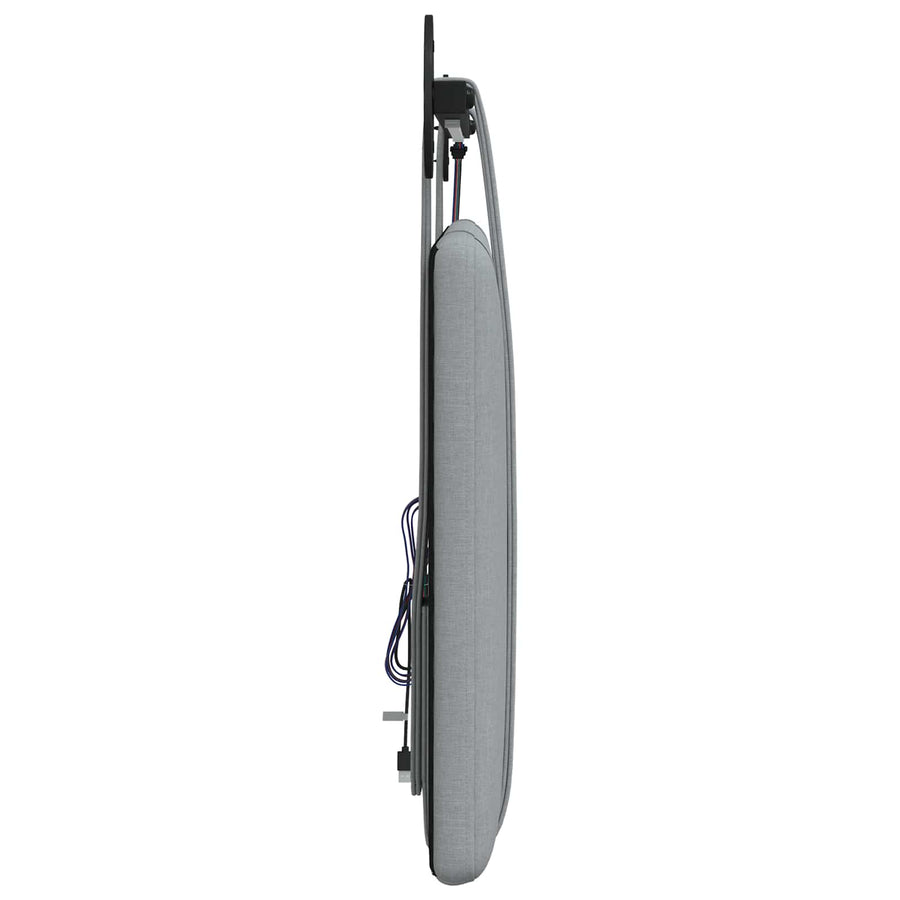 Hangend hoofdbord Met LED-verlichting Lichtgrijs Stof