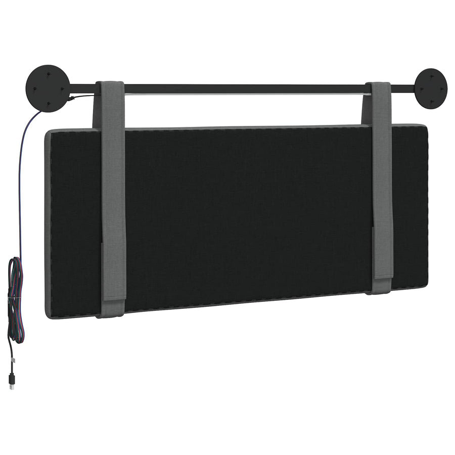 Hangend hoofdbord Met LED-verlichting Donkergrijs Stof