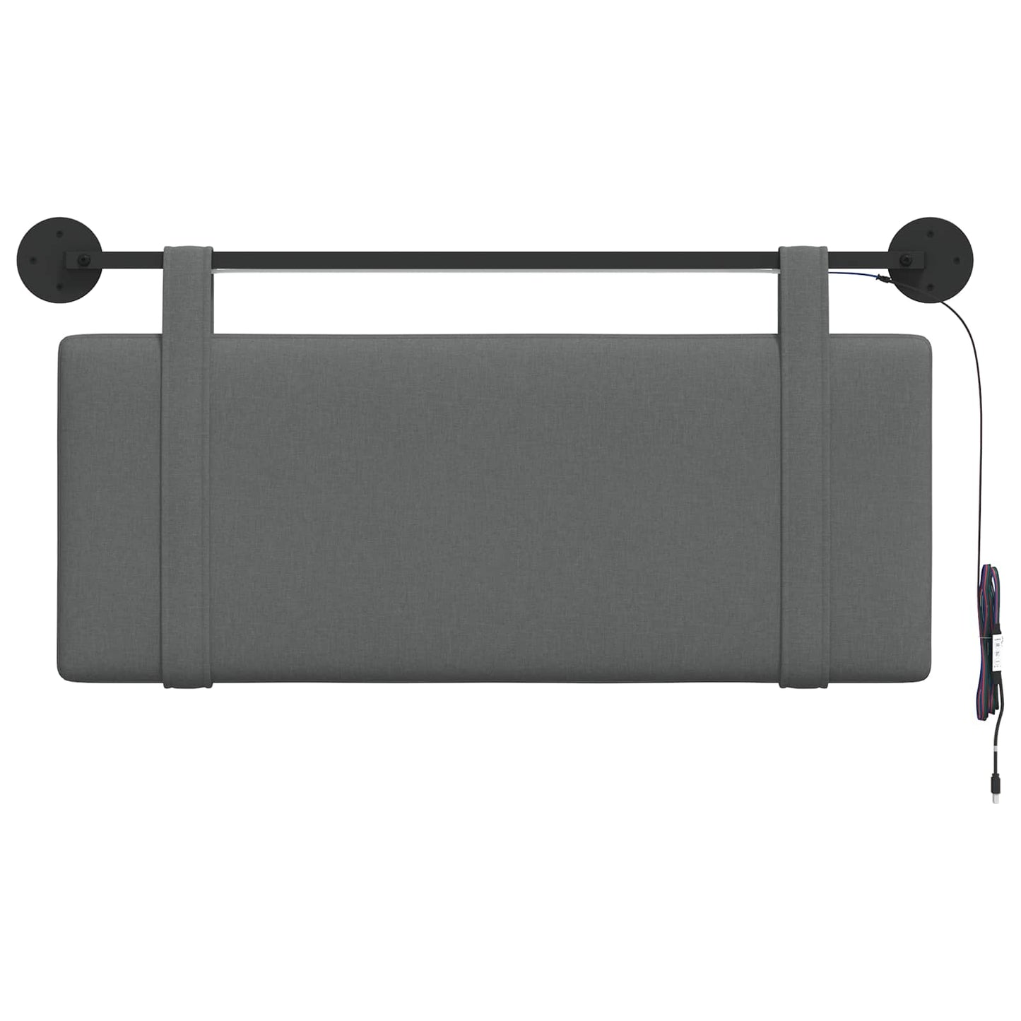 Hangend hoofdbord Met LED-verlichting Donkergrijs Stof