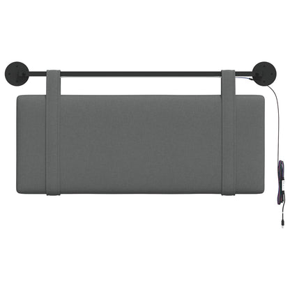 Hangend hoofdbord Met LED-verlichting Donkergrijs Stof