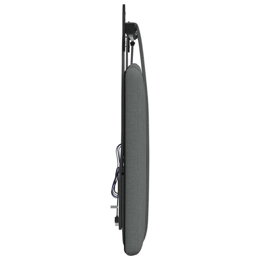 Hangend hoofdbord Met LED-verlichting Donkergrijs Stof