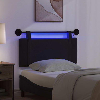 Hangend hoofdbord Met LED-verlichting Zwart Stof