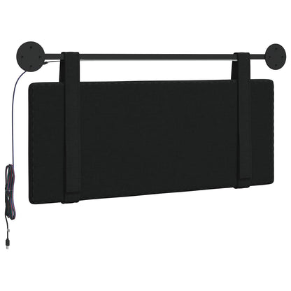 Hangend hoofdbord Met LED-verlichting Zwart Stof