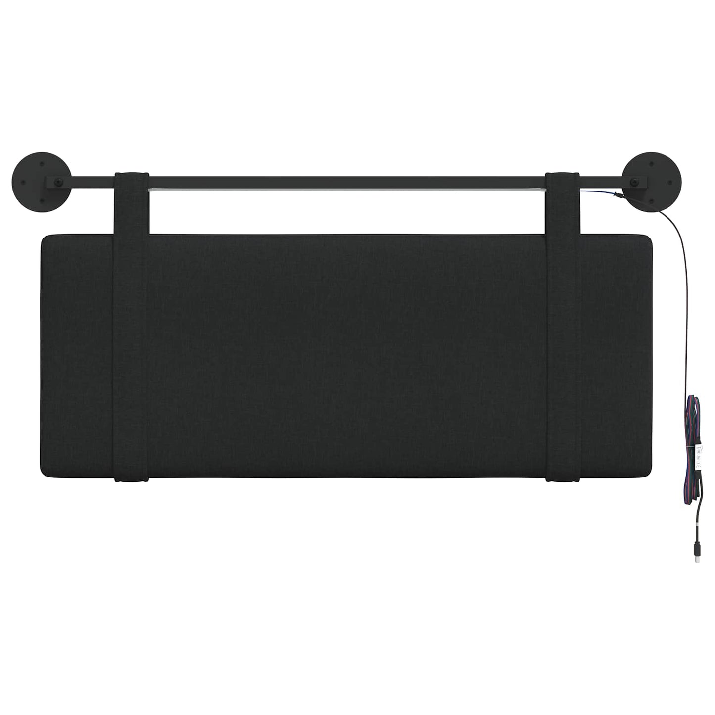 Hangend hoofdbord Met LED-verlichting Zwart Stof