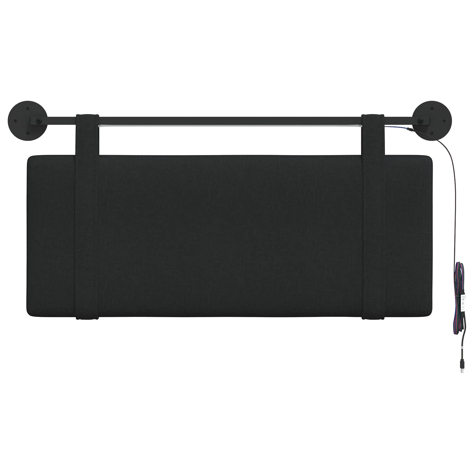 Hangend hoofdbord Met LED-verlichting Zwart Stof
