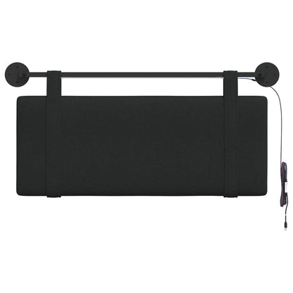 Hangend hoofdbord Met LED-verlichting Zwart Stof