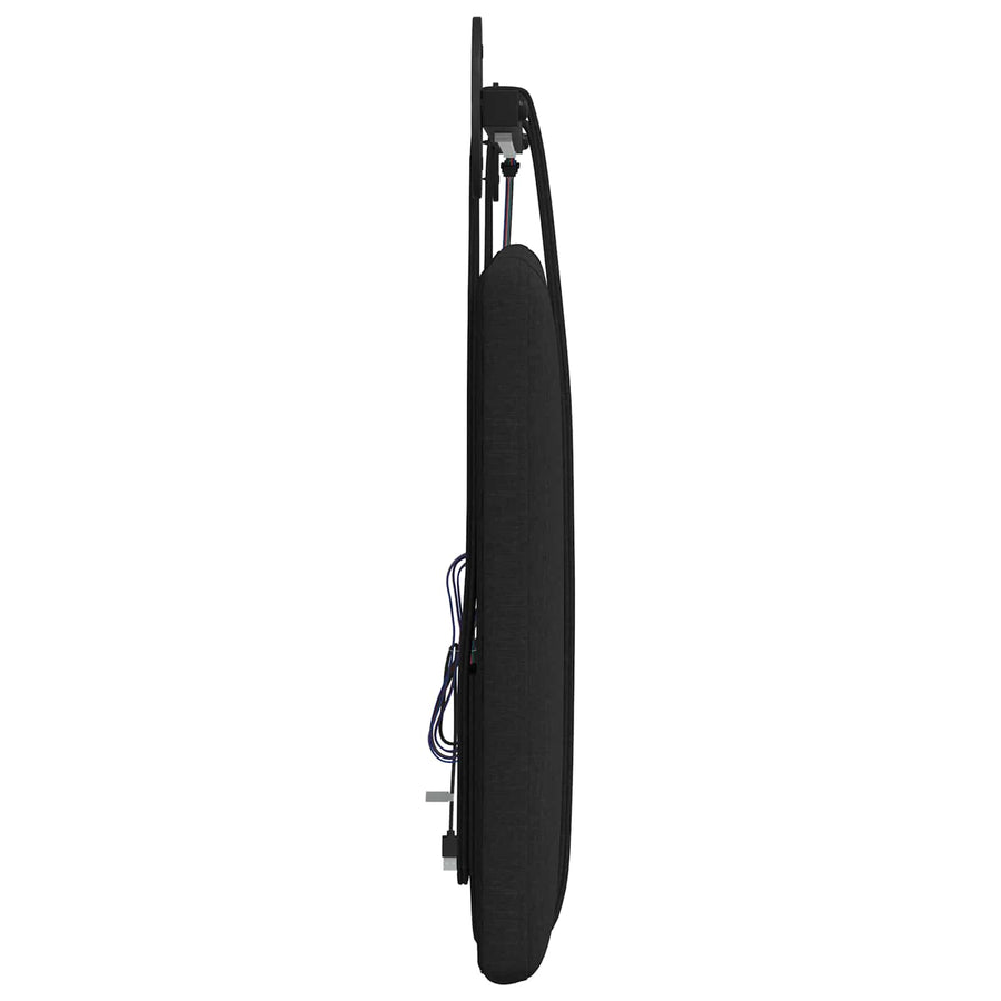 Hangend hoofdbord Met LED-verlichting Zwart Stof