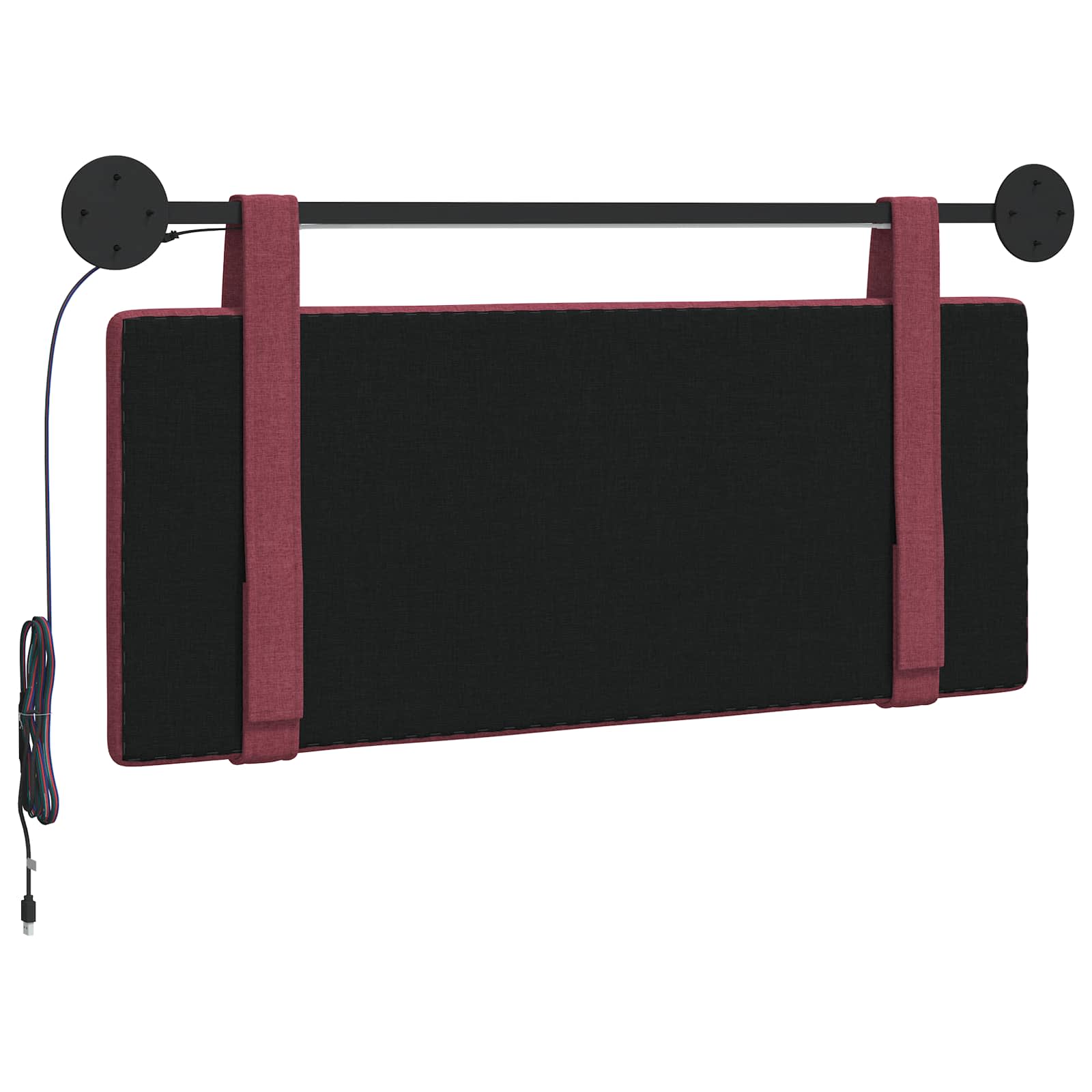 Hangend hoofdbord Met LED-verlichting Wijnrood Stof